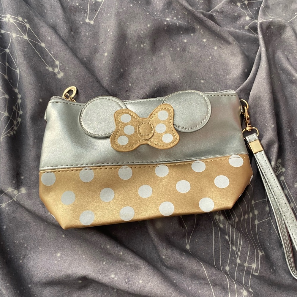 Silver and Gold Minnie wristlet